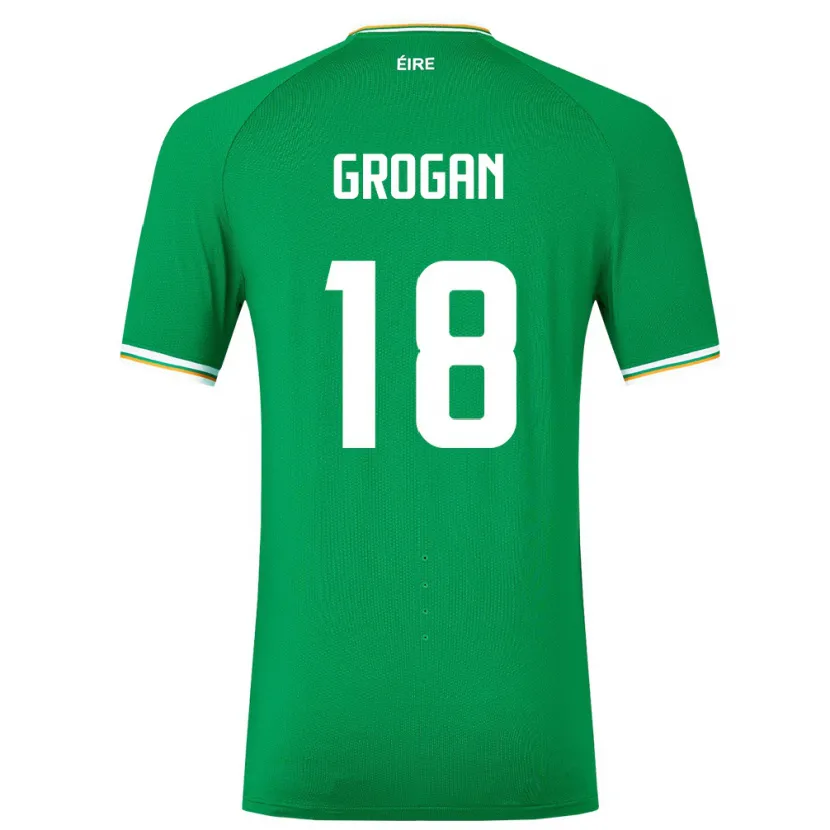 Danxen Barn Irland Christy Grogan #18 Grön Hemmatröja Matchtröjor 24-26 Tröjor T-Tröja