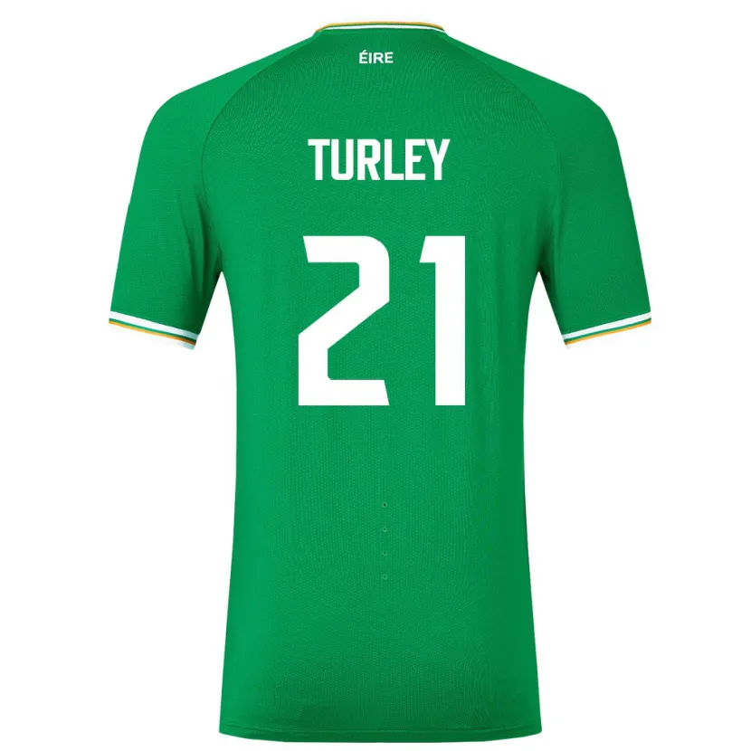 Danxen Barn Irland Freddie Turley #21 Grön Hemmatröja Matchtröjor 24-26 Tröjor T-Tröja
