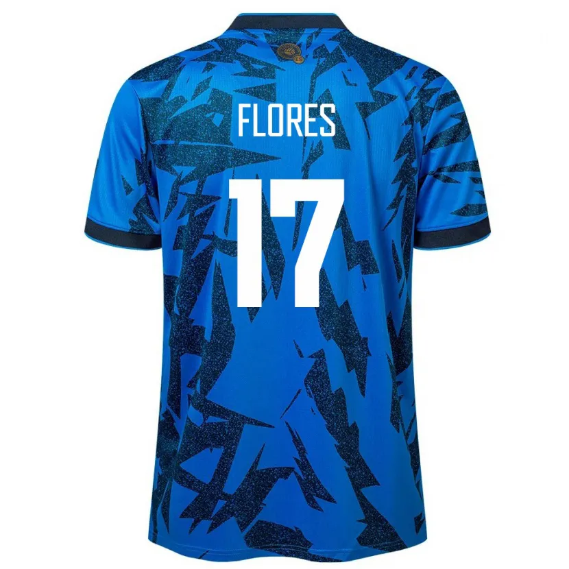 Danxen Barn El Salvador Diego Flores #17 Blå Hemmatröja Matchtröjor 24-26 Tröjor T-Tröja