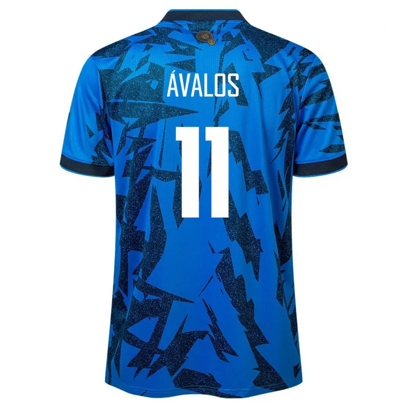 Danxen Barn El Salvador Raúl Ávalos #11 Blå Hemmatröja Matchtröjor 24-26 Tröjor T-Tröja