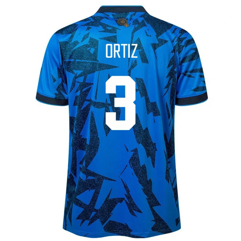 Danxen Barn El Salvador Priscila Ortiz #3 Blå Hemmatröja Matchtröjor 24-26 Tröjor T-Tröja