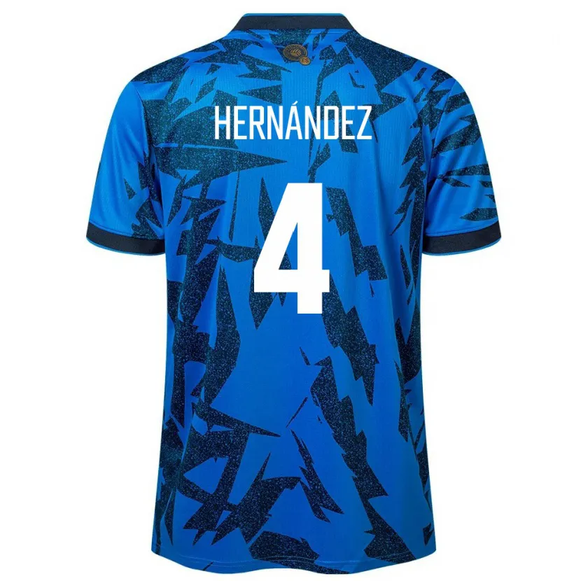 Danxen Barn El Salvador Elaily Hernández #4 Blå Hemmatröja Matchtröjor 24-26 Tröjor T-Tröja