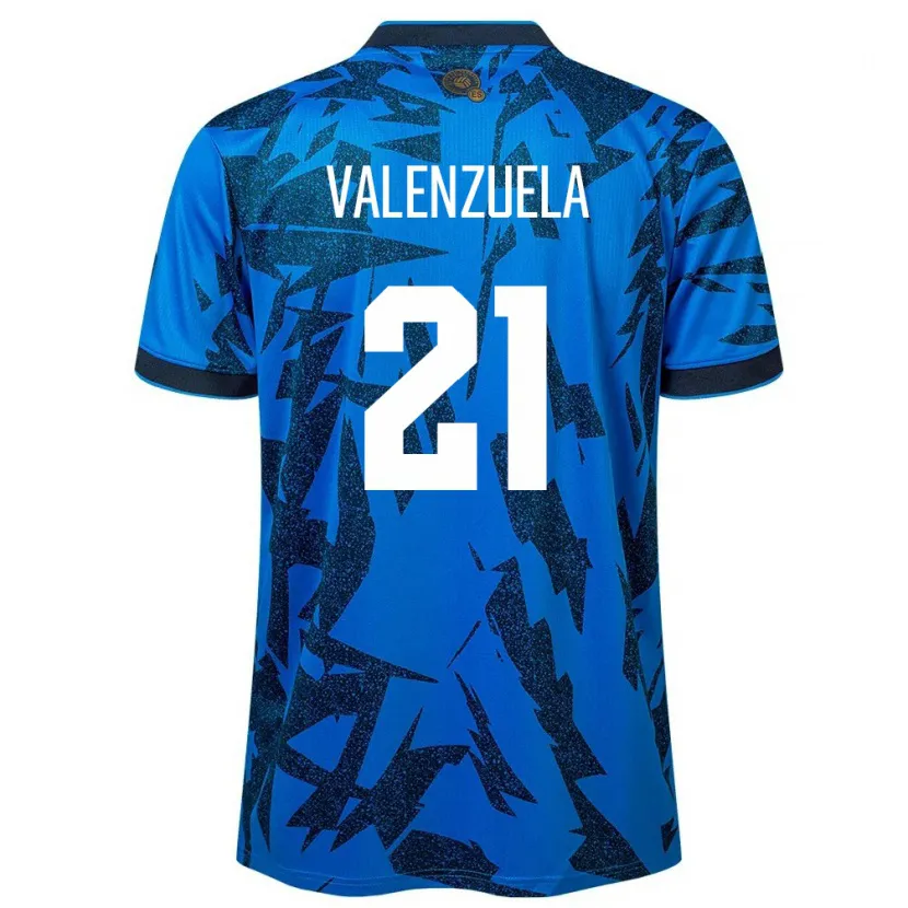 Danxen Barn El Salvador Ana Valenzuela #21 Blå Hemmatröja Matchtröjor 24-26 Tröjor T-Tröja