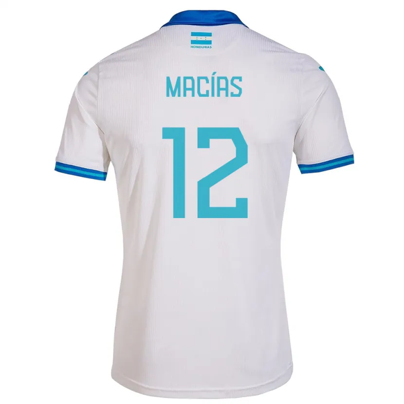 Danxen Barn Honduras Owen Macías #12 Vit Hemmatröja Matchtröjor 24-26 Tröjor T-Tröja