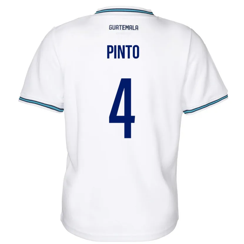 Danxen Barn Gwatemala José Carlos Pinto #4 Vit Hemmatröja Matchtröjor 24-26 Tröjor T-Tröja