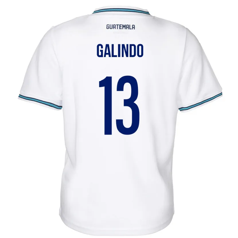 Danxen Barn Gwatemala Alejandro Galindo #13 Vit Hemmatröja Matchtröjor 24-26 Tröjor T-Tröja