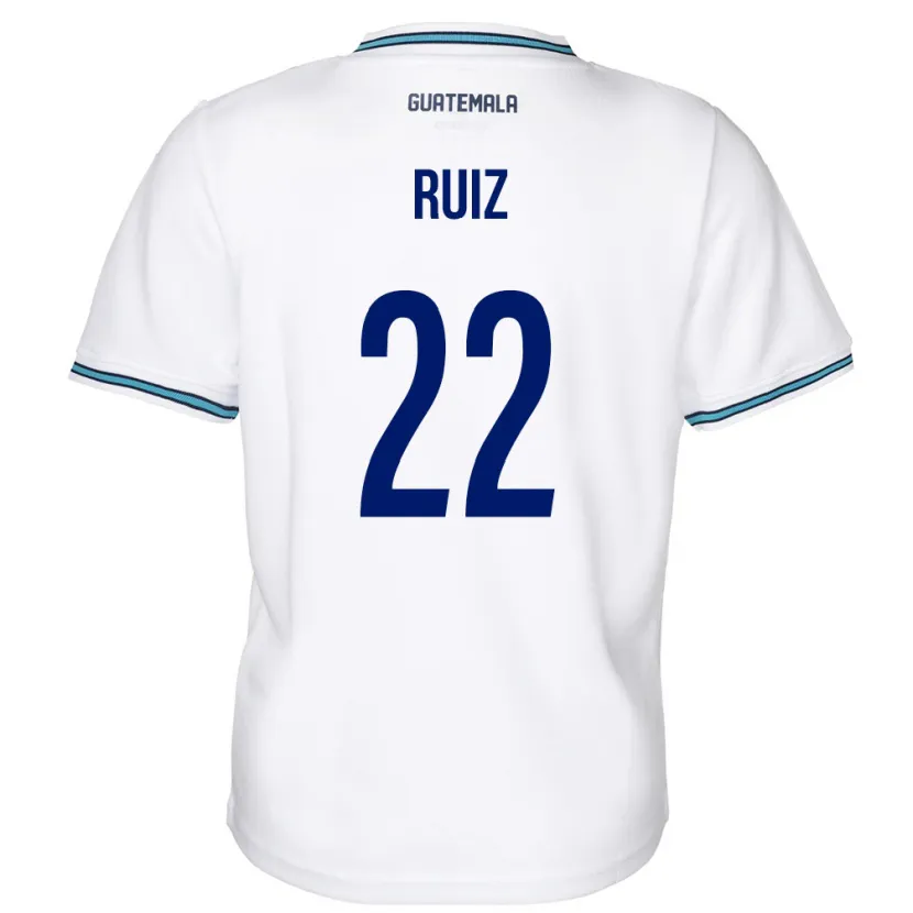 Danxen Barn Gwatemala Kevin Ruiz #22 Vit Hemmatröja Matchtröjor 24-26 Tröjor T-Tröja