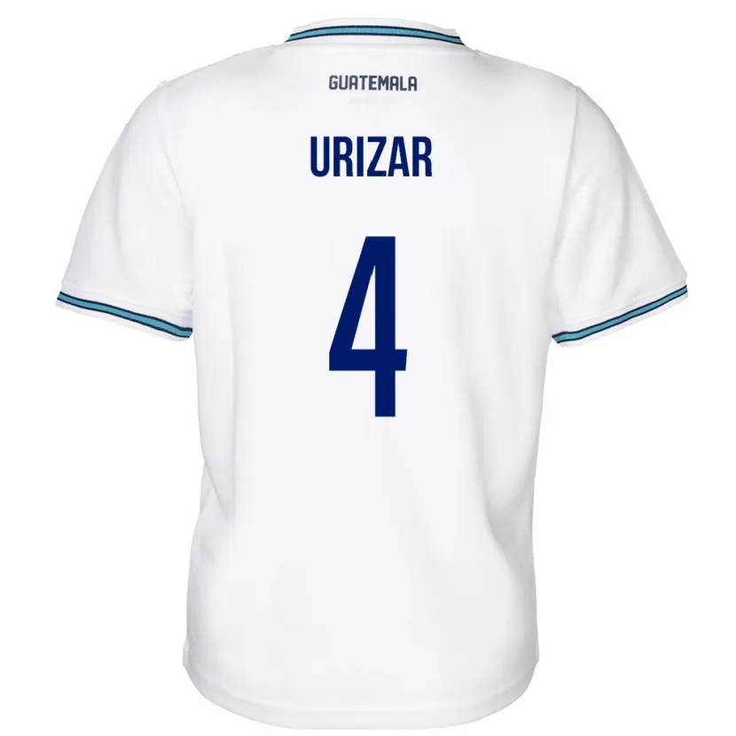Danxen Barn Gwatemala Jeshua Urizar #4 Vit Hemmatröja Matchtröjor 24-26 Tröjor T-Tröja