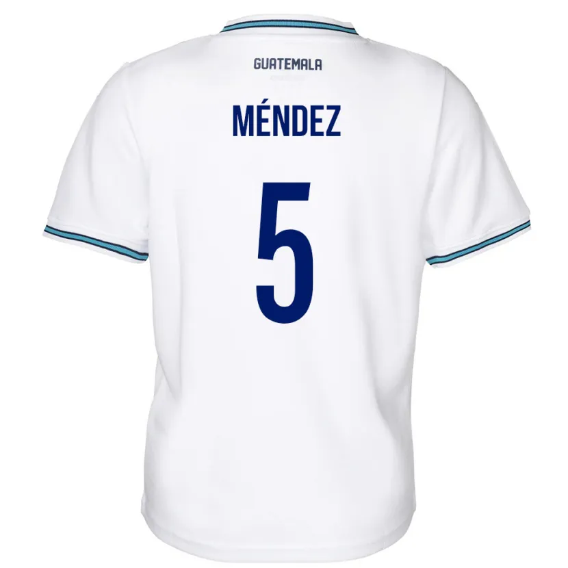 Danxen Barn Gwatemala Diego Méndez #5 Vit Hemmatröja Matchtröjor 24-26 Tröjor T-Tröja