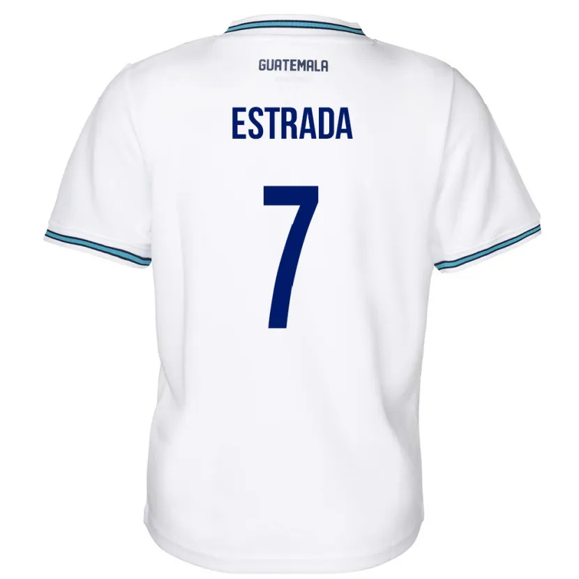 Danxen Barn Gwatemala Javier Estrada #7 Vit Hemmatröja Matchtröjor 24-26 Tröjor T-Tröja