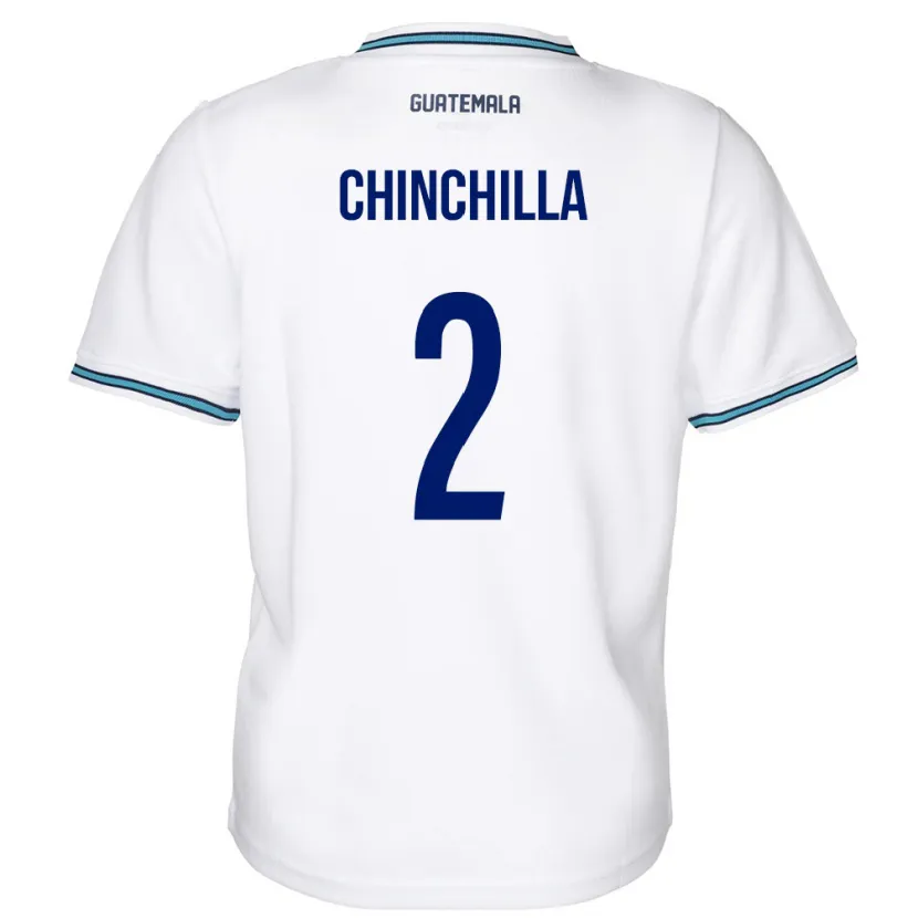 Danxen Barn Gwatemala Nicolás Chinchilla #2 Vit Hemmatröja Matchtröjor 24-26 Tröjor T-Tröja