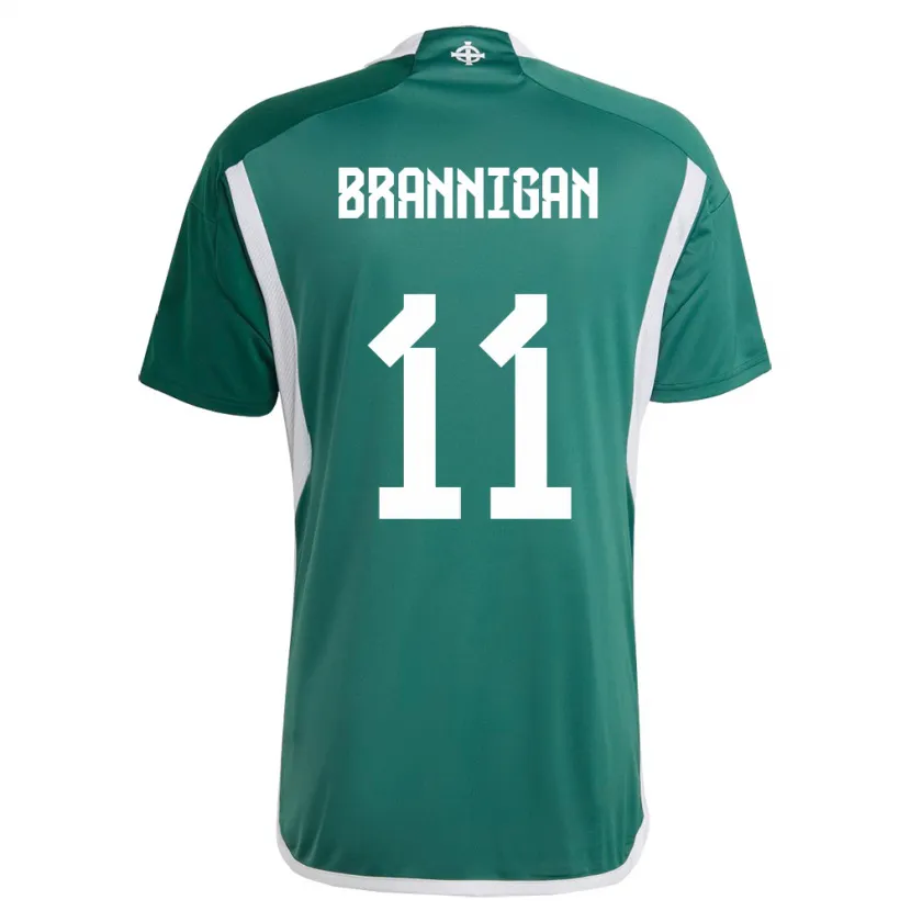 Danxen Barn Nordirland Cole Brannigan #11 Grön Hemmatröja Matchtröjor 24-26 Tröjor T-Tröja