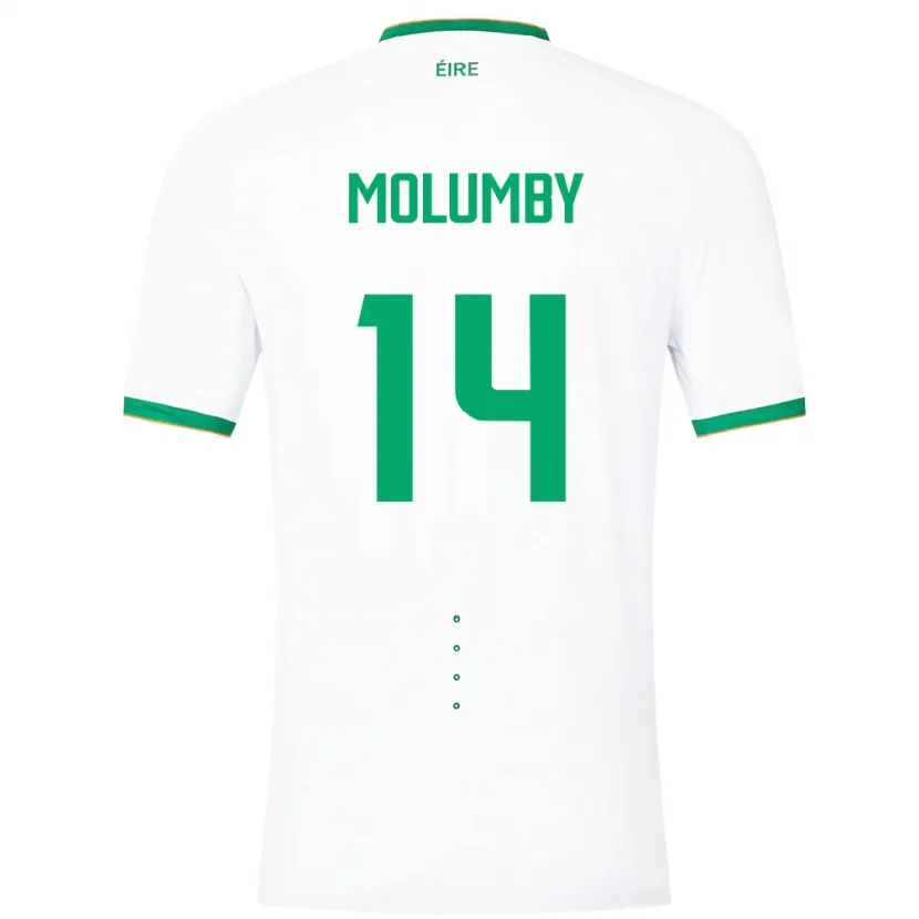 Danxen Barn Irland Jayson Molumby #14 Vit Bortatröja Matchtröjor 24-26 Tröjor T-Tröja