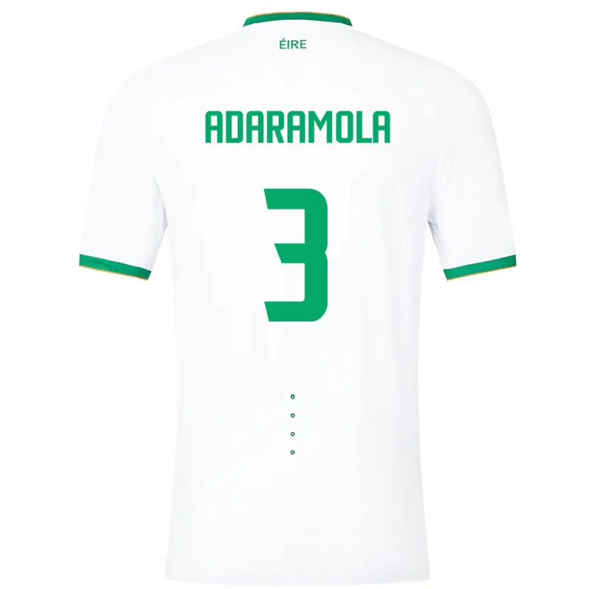 Danxen Barn Irland Tayo Adaramola #3 Vit Bortatröja Matchtröjor 24-26 Tröjor T-Tröja
