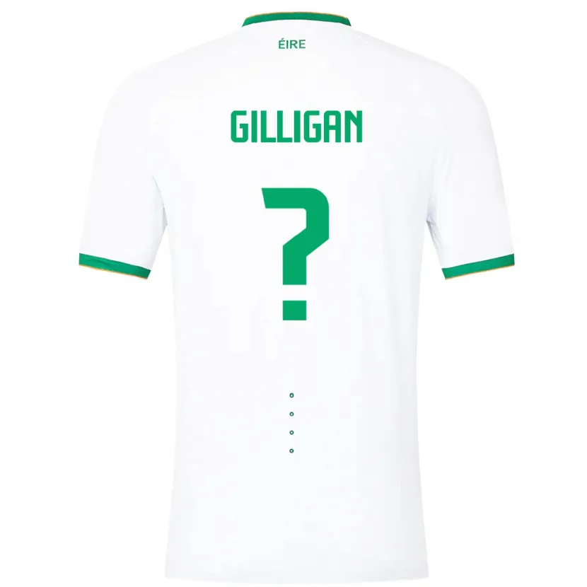 Danxen Barn Irland Ciaran Gilligan #0 Vit Bortatröja Matchtröjor 24-26 Tröjor T-Tröja