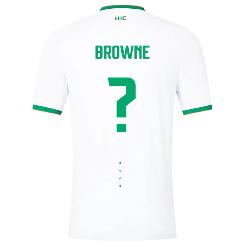 Danxen Barn Irland Luke Browne #0 Vit Bortatröja Matchtröjor 24-26 Tröjor T-Tröja