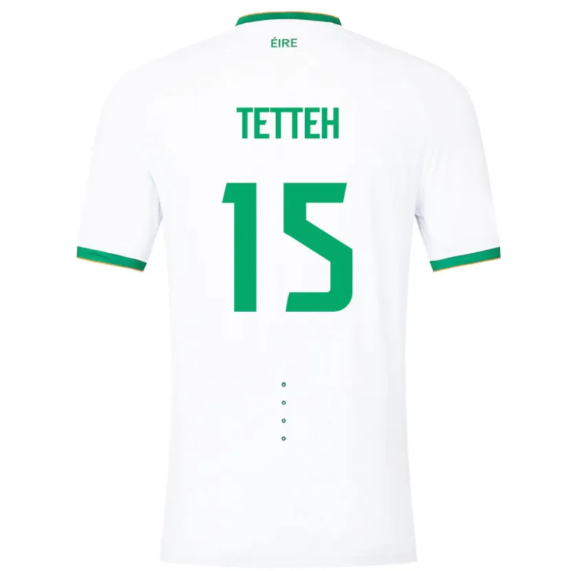 Danxen Barn Irland Gideon Tetteh #15 Vit Bortatröja Matchtröjor 24-26 Tröjor T-Tröja