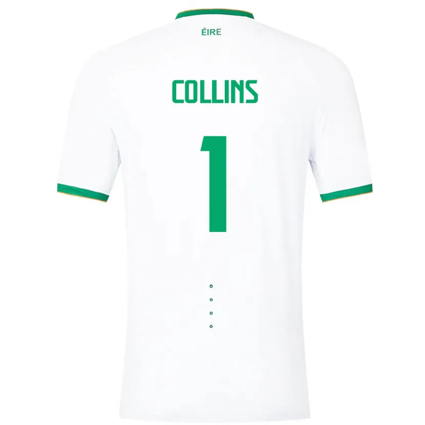 Danxen Barn Irland Joe Collins #1 Vit Bortatröja Matchtröjor 24-26 Tröjor T-Tröja