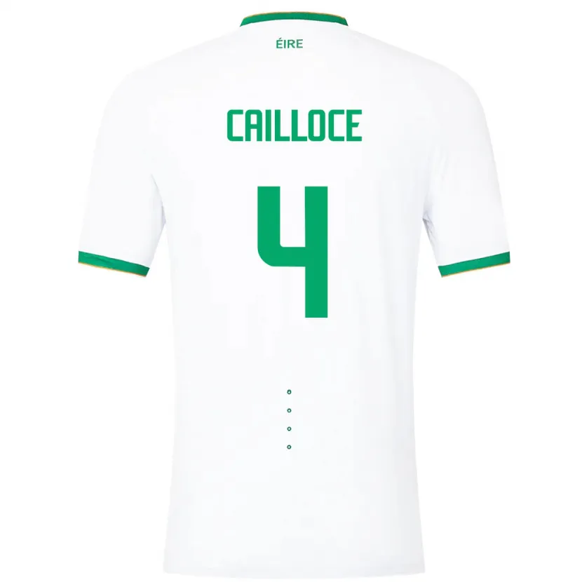 Danxen Barn Irland Luca Cailloce #4 Vit Bortatröja Matchtröjor 24-26 Tröjor T-Tröja