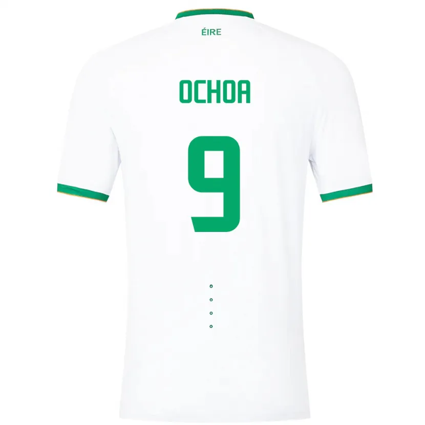 Danxen Barn Irland Aarón Ochoa #9 Vit Bortatröja Matchtröjor 24-26 Tröjor T-Tröja