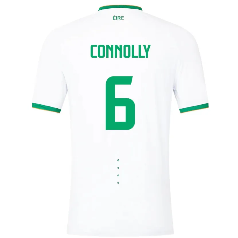 Danxen Barn Irland Megan Connolly #6 Vit Bortatröja Matchtröjor 24-26 Tröjor T-Tröja
