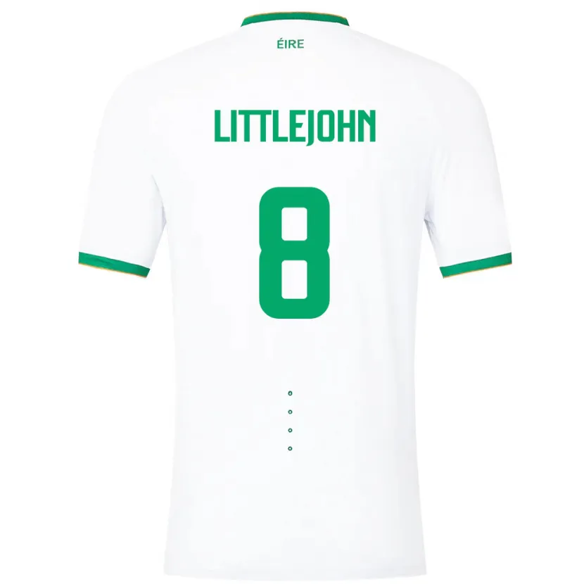 Danxen Barn Irland Ruesha Littlejohn #8 Vit Bortatröja Matchtröjor 24-26 Tröjor T-Tröja
