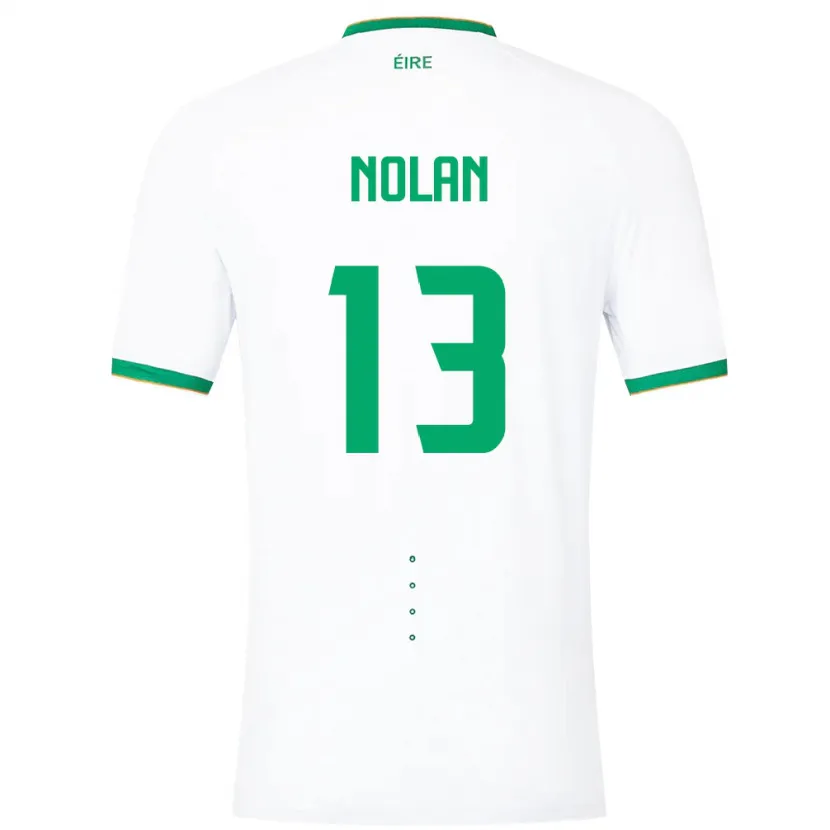 Danxen Barn Irland Hayley Nolan #13 Vit Bortatröja Matchtröjor 24-26 Tröjor T-Tröja