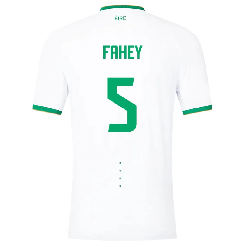 Danxen Barn Irland Niamh Fahey #5 Vit Bortatröja Matchtröjor 24-26 Tröjor T-Tröja