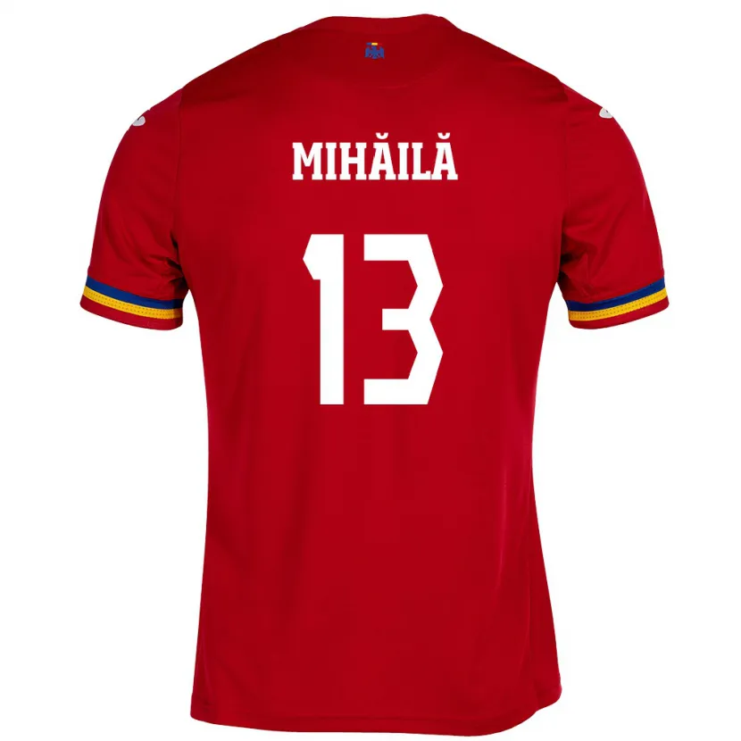 Danxen Barn Rumänien Valentin Mihăilă #13 Röd Bortatröja Matchtröjor 24-26 Tröjor T-Tröja