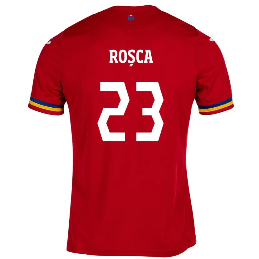 Danxen Barn Rumänien Alexandru Roșca #23 Röd Bortatröja Matchtröjor 24-26 Tröjor T-Tröja