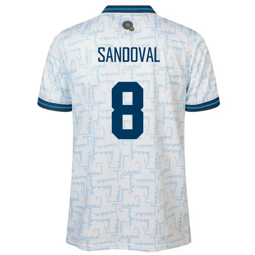 Danxen Barn El Salvador Emerson Sandoval #8 Vit Bortatröja Matchtröjor 24-26 Tröjor T-Tröja
