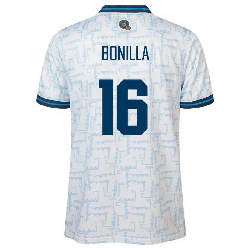 Danxen Barn El Salvador Elmer Bonilla #16 Vit Bortatröja Matchtröjor 24-26 Tröjor T-Tröja