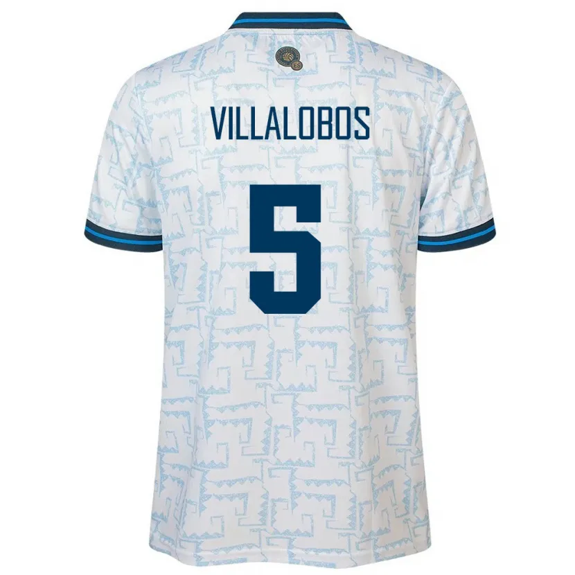 Danxen Barn El Salvador Kristian Villalobos #5 Vit Bortatröja Matchtröjor 24-26 Tröjor T-Tröja