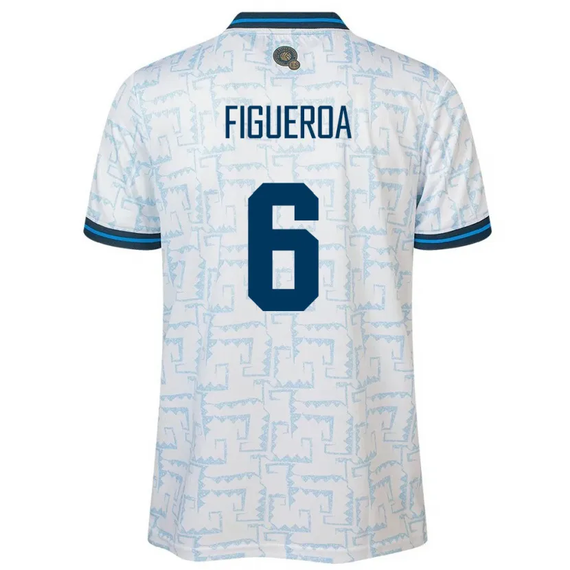 Danxen Barn El Salvador Elder Figueroa #6 Vit Bortatröja Matchtröjor 24-26 Tröjor T-Tröja