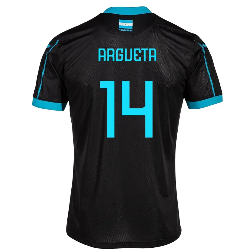 Danxen Barn Honduras Carlos Argueta #14 Svart Bortatröja Matchtröjor 24-26 Tröjor T-Tröja
