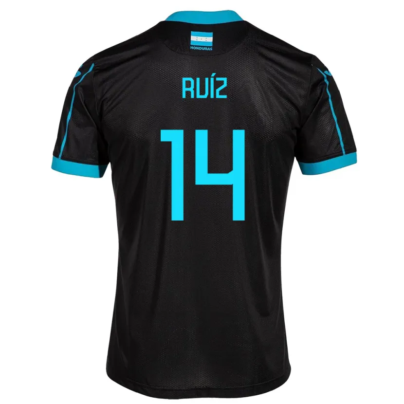 Danxen Barn Honduras David Ruíz #14 Svart Bortatröja Matchtröjor 24-26 Tröjor T-Tröja