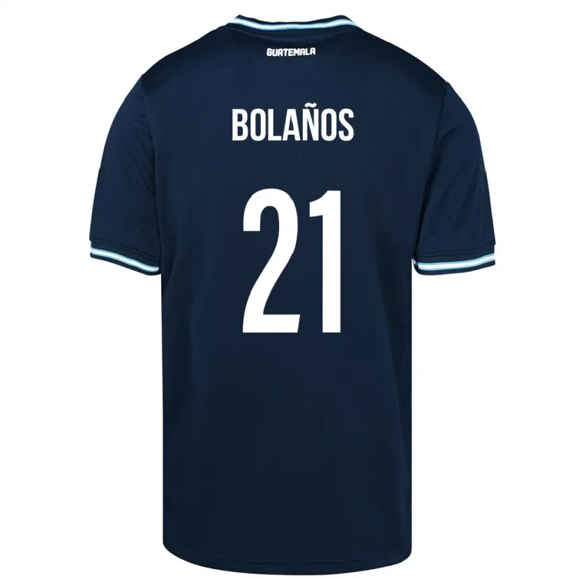 Danxen Barn Gwatemala Diego Bolaños #21 Blå Bortatröja Matchtröjor 24-26 Tröjor T-Tröja