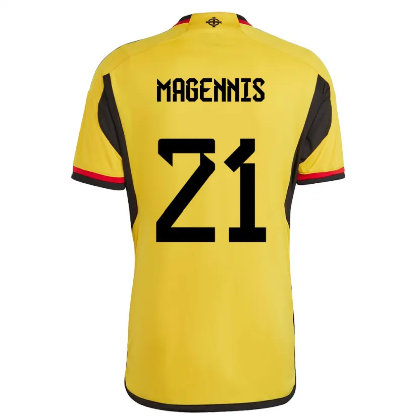 Danxen Barn Nordirland Josh Magennis #21 Vit Bortatröja Matchtröjor 24-26 Tröjor T-Tröja