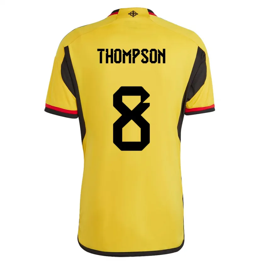 Danxen Barn Nordirland Joel Thompson #8 Vit Bortatröja Matchtröjor 24-26 Tröjor T-Tröja