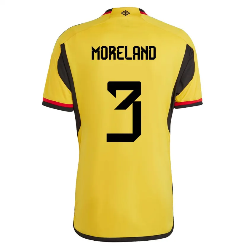 Danxen Barn Nordirland Calum Moreland #3 Vit Bortatröja Matchtröjor 24-26 Tröjor T-Tröja