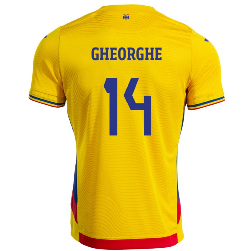 Danxen Män Rumänien Costyn Gheorghe #14 Gul Hemmatröja Matchtröjor 24-26 Tröjor T-Tröja