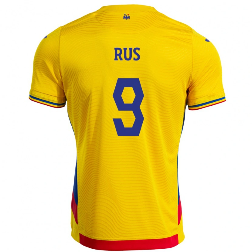 Danxen Män Rumänien Laura Rus #9 Gul Hemmatröja Matchtröjor 24-26 Tröjor T-Tröja