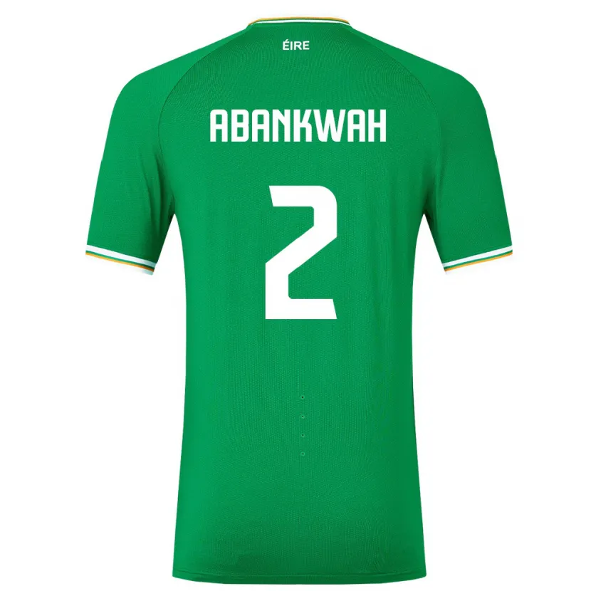 Danxen Män Irland James Abankwah #2 Grön Hemmatröja Matchtröjor 24-26 Tröjor T-Tröja