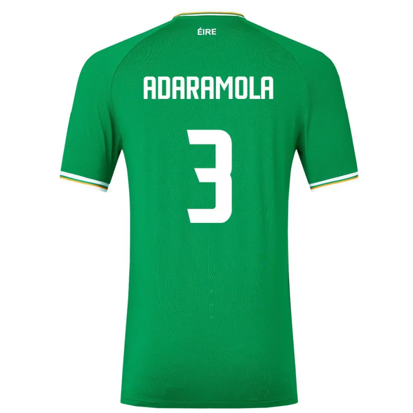 Danxen Män Irland Tayo Adaramola #3 Grön Hemmatröja Matchtröjor 24-26 Tröjor T-Tröja
