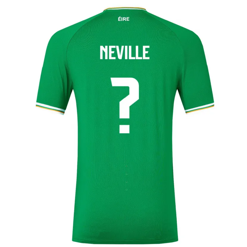 Danxen Män Irland Harvey Neville #0 Grön Hemmatröja Matchtröjor 24-26 Tröjor T-Tröja