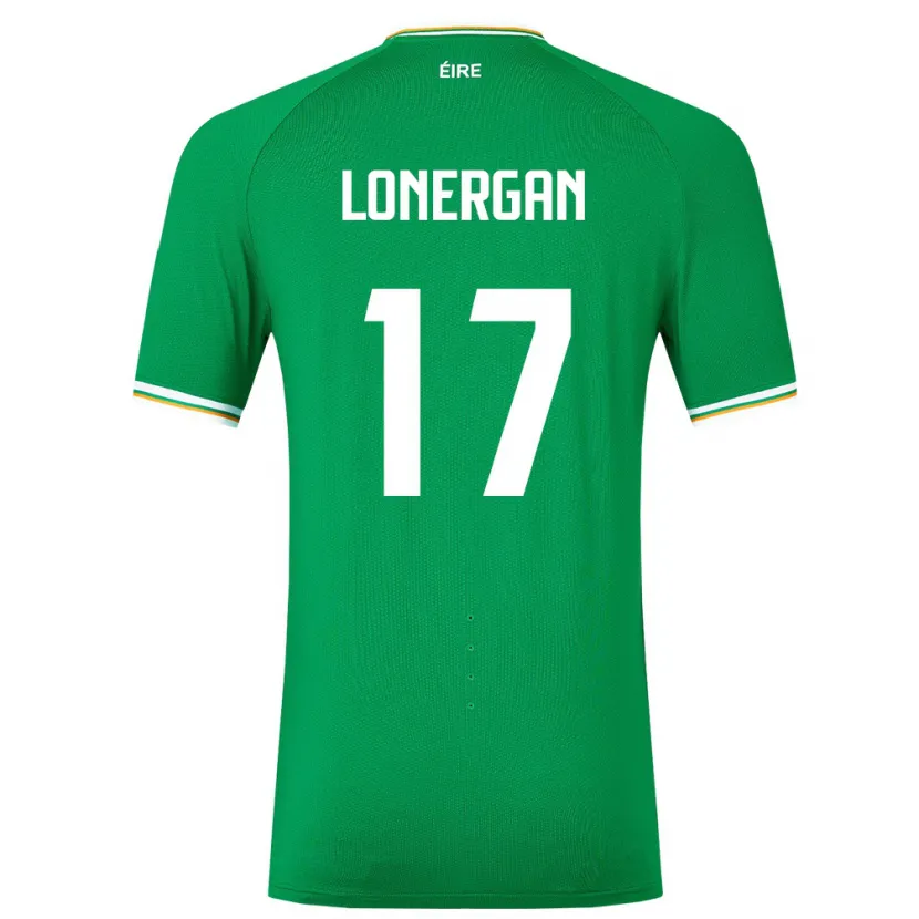Danxen Män Irland Tom Lonergan #17 Grön Hemmatröja Matchtröjor 24-26 Tröjor T-Tröja