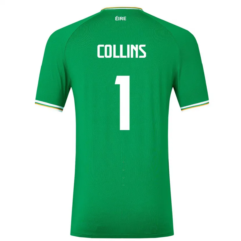 Danxen Män Irland Joe Collins #1 Grön Hemmatröja Matchtröjor 24-26 Tröjor T-Tröja
