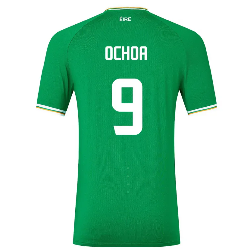 Danxen Män Irland Aarón Ochoa #9 Grön Hemmatröja Matchtröjor 24-26 Tröjor T-Tröja