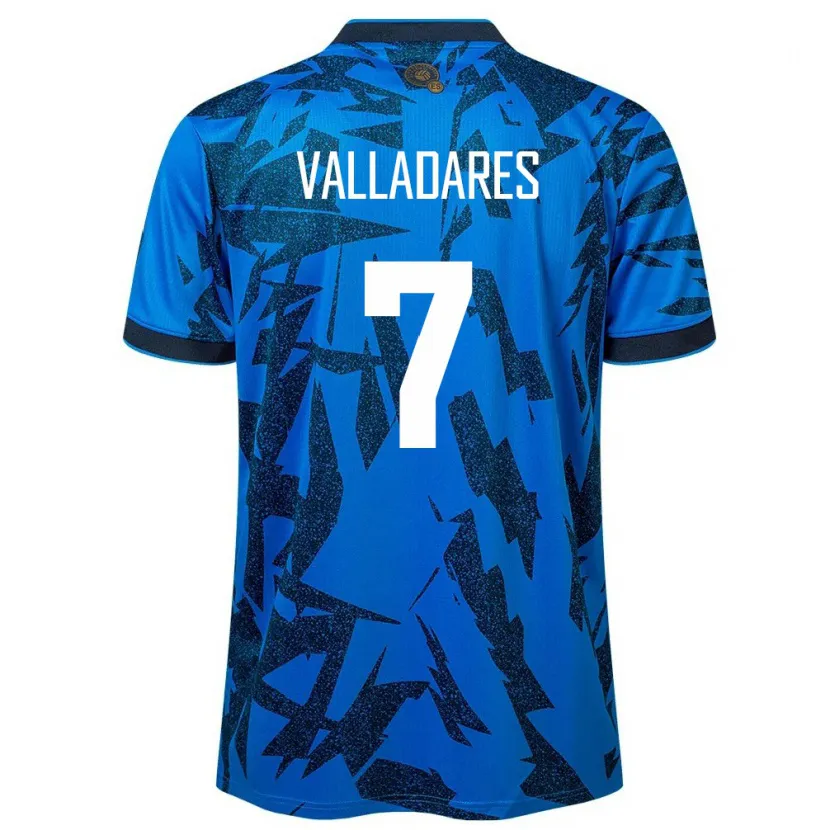 Danxen Män El Salvador Jefferson Valladares #7 Blå Hemmatröja Matchtröjor 24-26 Tröjor T-Tröja