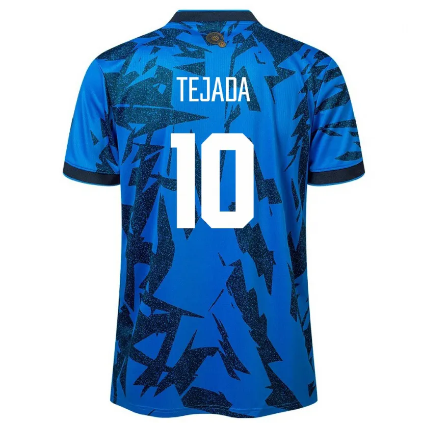 Danxen Män El Salvador Rafael Tejada #10 Blå Hemmatröja Matchtröjor 24-26 Tröjor T-Tröja